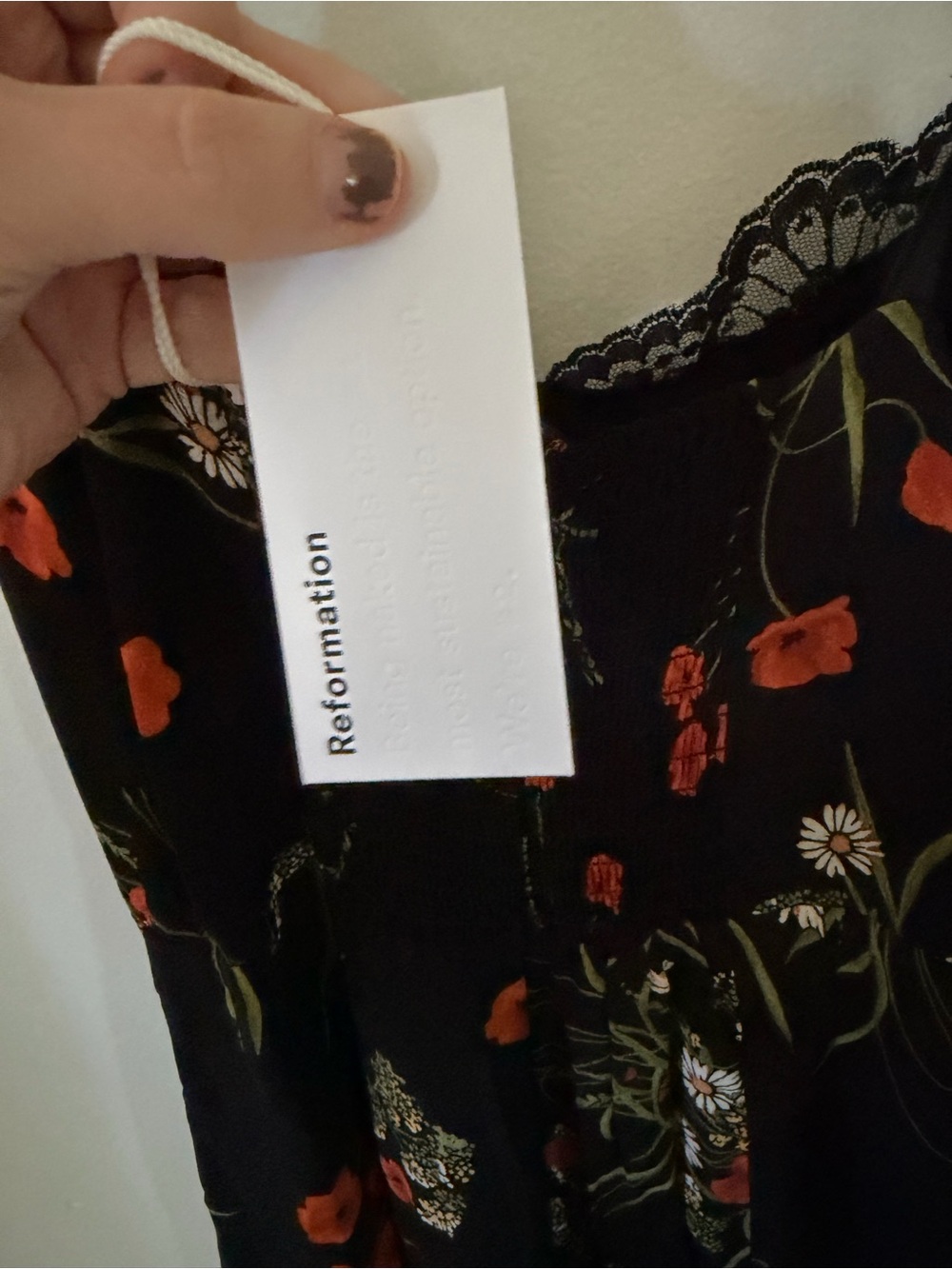 NWT REFORMATION Irisa Floral Trumpet Dress in Robyn Size US 0 lace trim - Picture 9 of 15